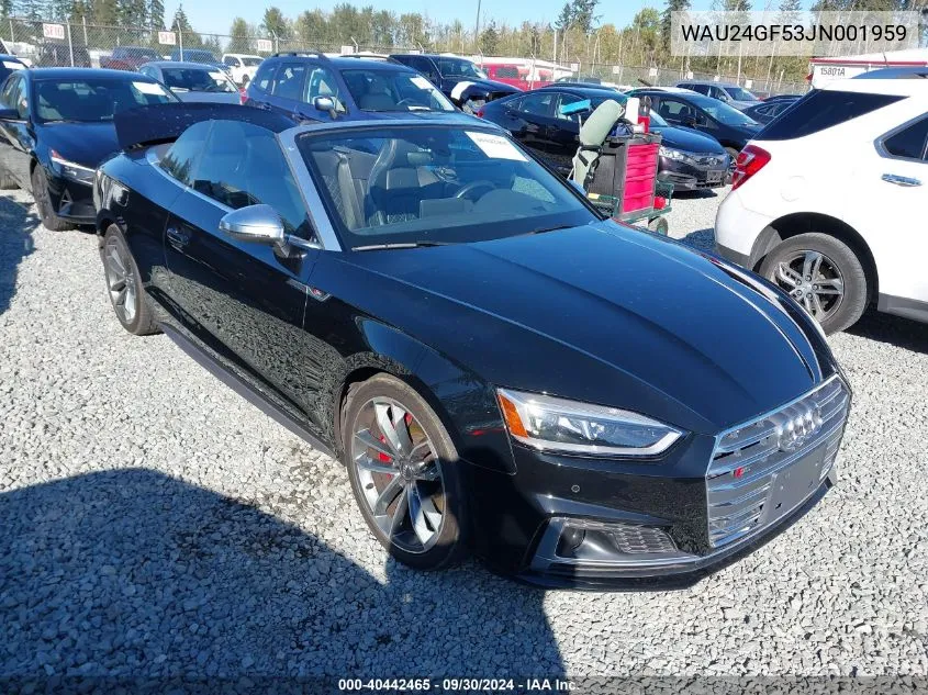 2018 Audi S5 3.0T Premium Plus VIN: WAU24GF53JN001959 Lot: 40442465