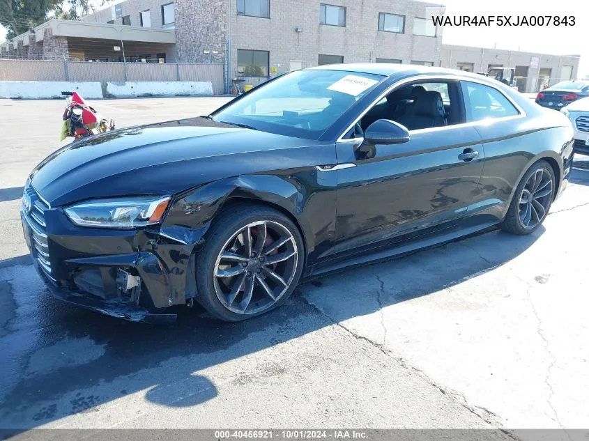 2018 Audi S5 3.0T Premium Plus VIN: WAUR4AF5XJA007843 Lot: 40456921