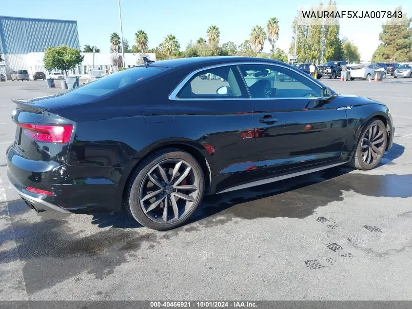 2018 Audi S5 3.0T Premium Plus VIN: WAUR4AF5XJA007843 Lot: 40456921