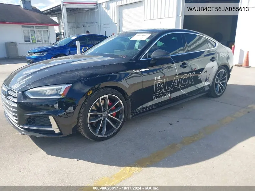 2018 Audi S5 3.0T Premium Plus VIN: WAUB4CF56JA055613 Lot: 40628017