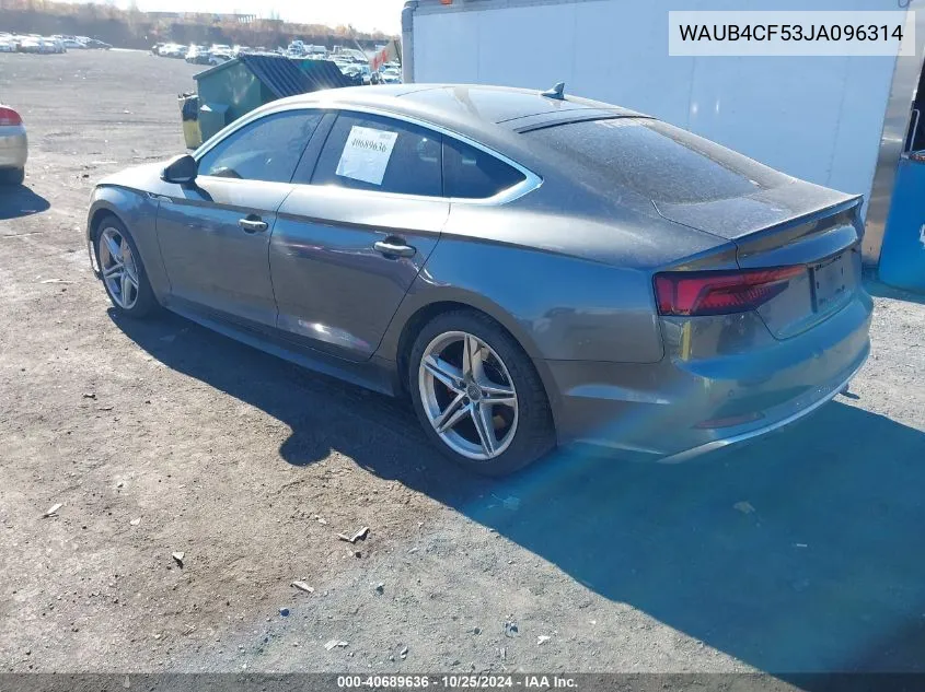 2018 Audi S5 3.0T Premium Plus VIN: WAUB4CF53JA096314 Lot: 40689636