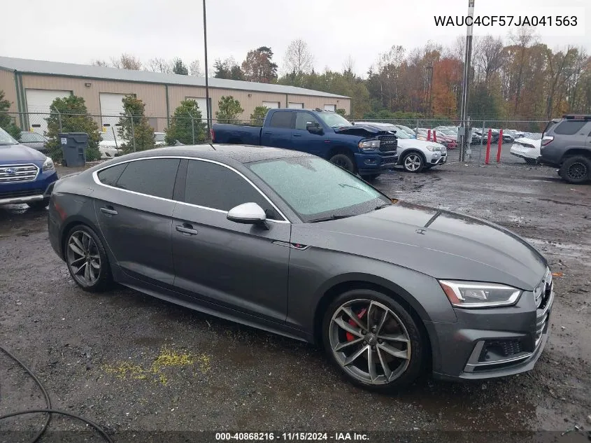 2018 Audi S5 3.0T Premium Plus VIN: WAUC4CF57JA041563 Lot: 40868216