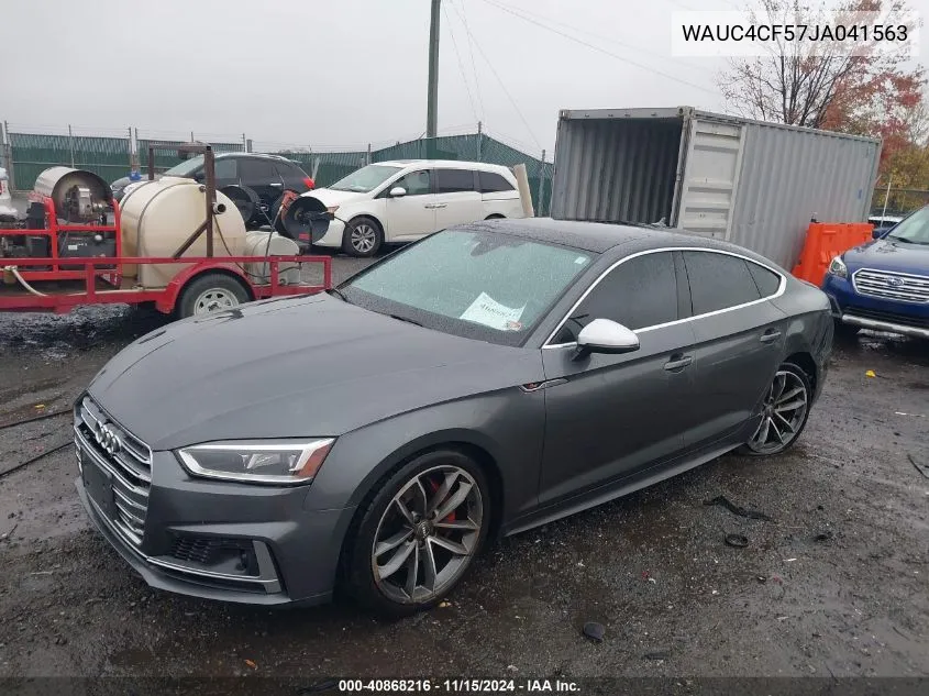 2018 Audi S5 3.0T Premium Plus VIN: WAUC4CF57JA041563 Lot: 40868216