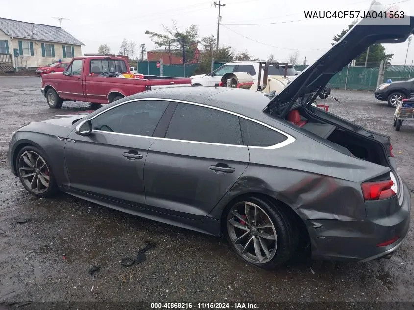 2018 Audi S5 3.0T Premium Plus VIN: WAUC4CF57JA041563 Lot: 40868216