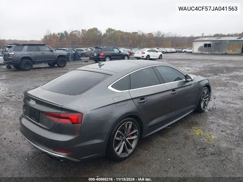 2018 Audi S5 3.0T Premium Plus VIN: WAUC4CF57JA041563 Lot: 40868216