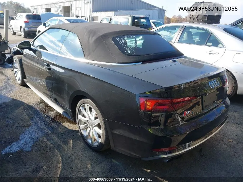 2018 Audi S5 3.0T Premium Plus VIN: WAU24GF53JN012055 Lot: 40869009