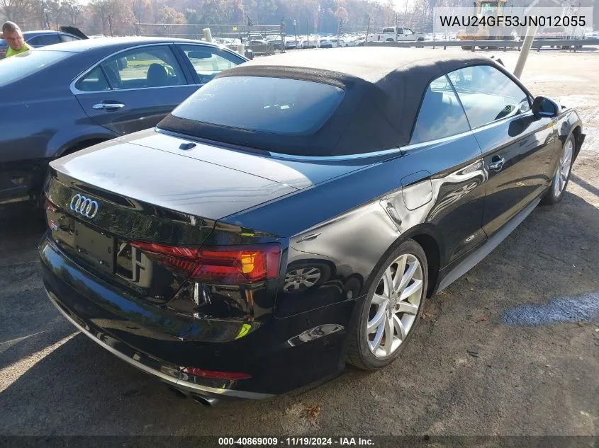 2018 Audi S5 3.0T Premium Plus VIN: WAU24GF53JN012055 Lot: 40869009