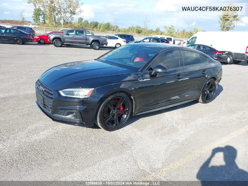 2019 Audi S5 Sportback VIN: WAUC4CF58KA076307 Lot: 12098638