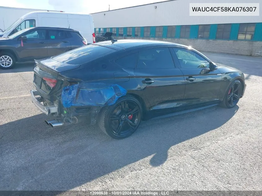 WAUC4CF58KA076307 2019 Audi S5 Sportback