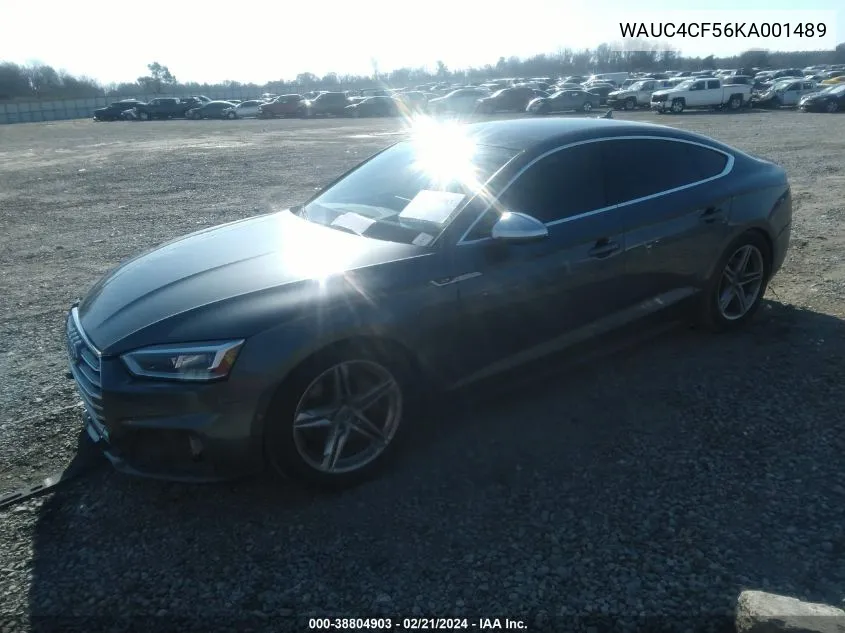 2019 Audi S5 3.0T Premium VIN: WAUC4CF56KA001489 Lot: 38804903