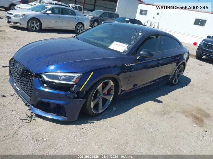 2019 Audi S5 3.0T Premium VIN: WAUB4CF56KA002346 Lot: 39624926