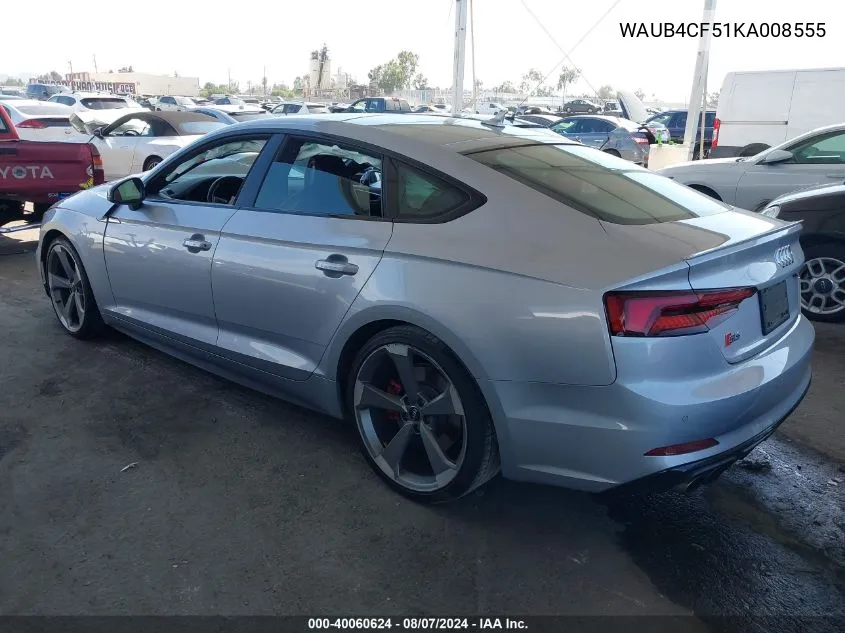 2019 Audi S5 3.0T Premium VIN: WAUB4CF51KA008555 Lot: 40060624