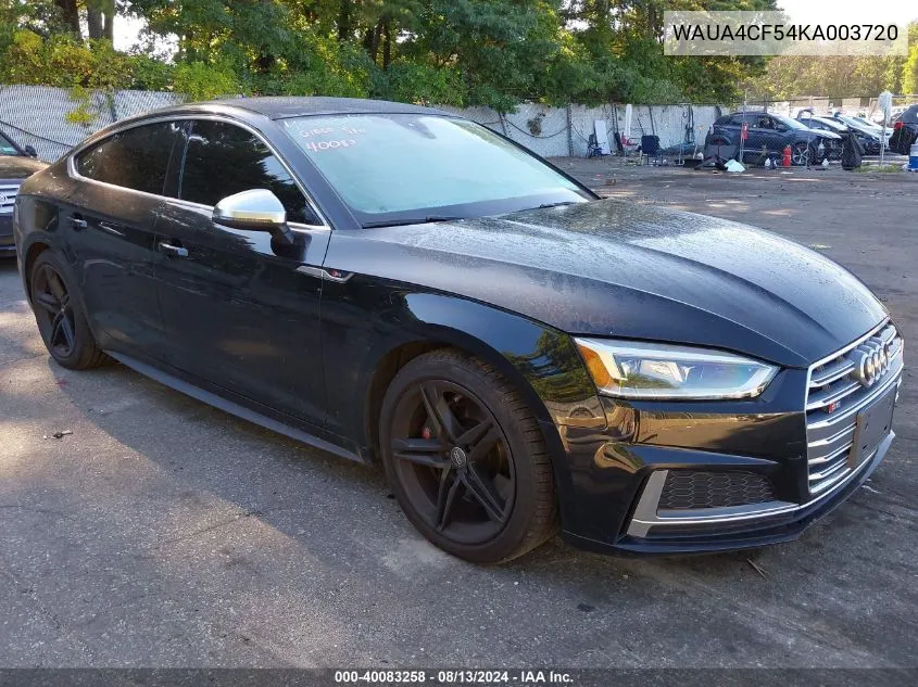 2019 Audi S5 Sportback Premium VIN: WAUA4CF54KA003720 Lot: 40083258