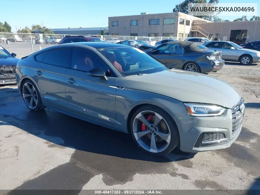 2019 Audi S5 3.0T Premium VIN: WAUB4CF5XKA004696 Lot: 40417353