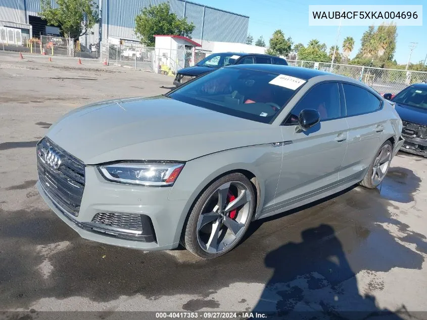 2019 Audi S5 3.0T Premium VIN: WAUB4CF5XKA004696 Lot: 40417353