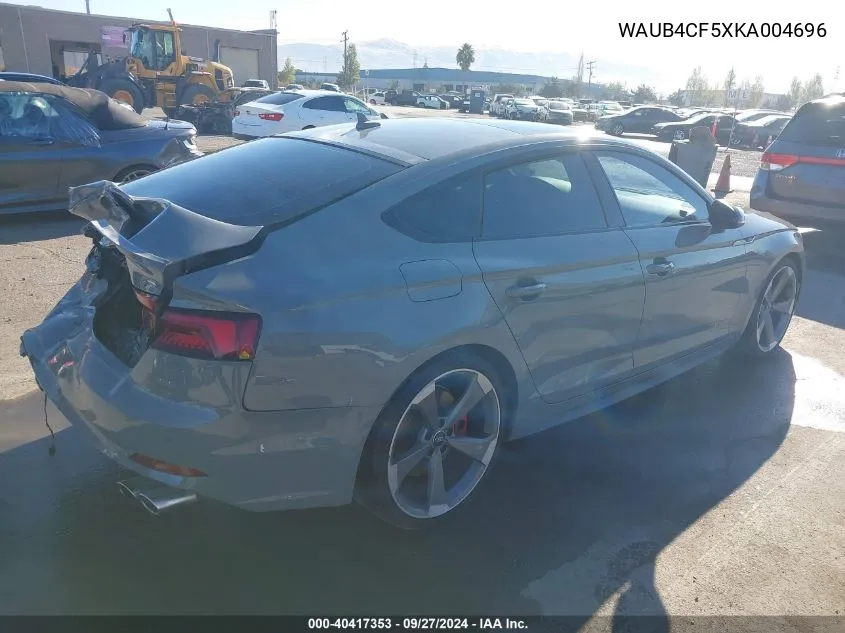 2019 Audi S5 3.0T Premium VIN: WAUB4CF5XKA004696 Lot: 40417353