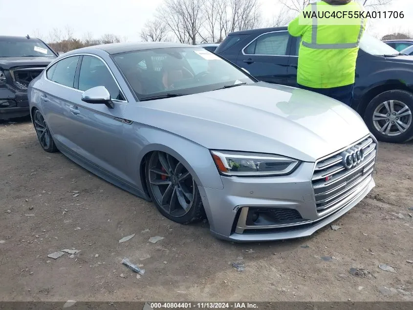 2019 Audi S5 3.0T Premium VIN: WAUC4CF55KA011706 Lot: 40804401