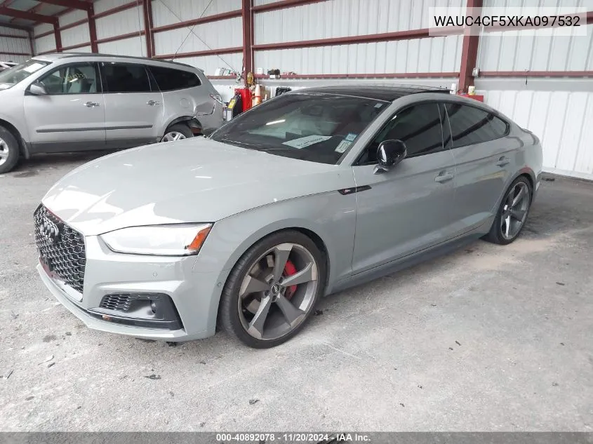 2019 Audi S5 3.0T Premium VIN: WAUC4CF5XKA097532 Lot: 40892078