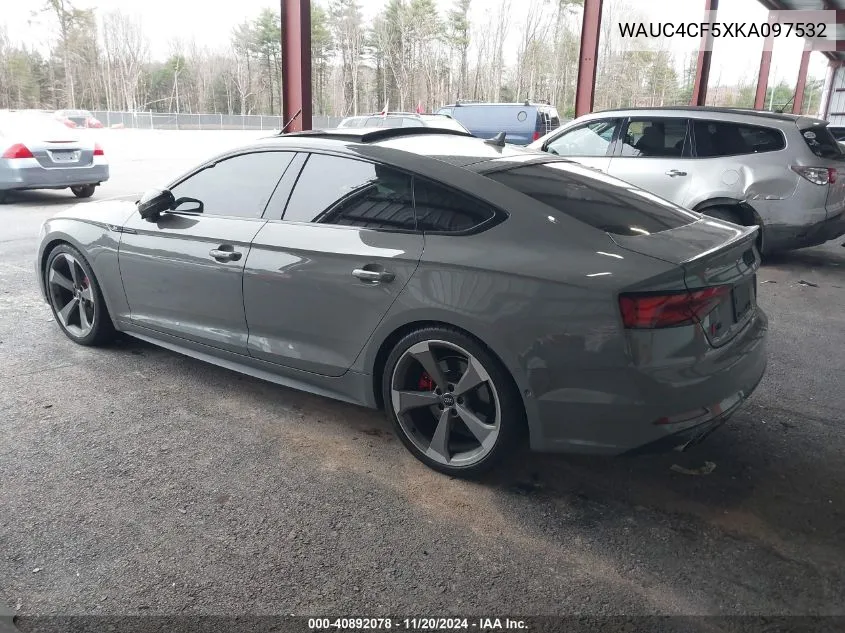 2019 Audi S5 3.0T Premium VIN: WAUC4CF5XKA097532 Lot: 40892078