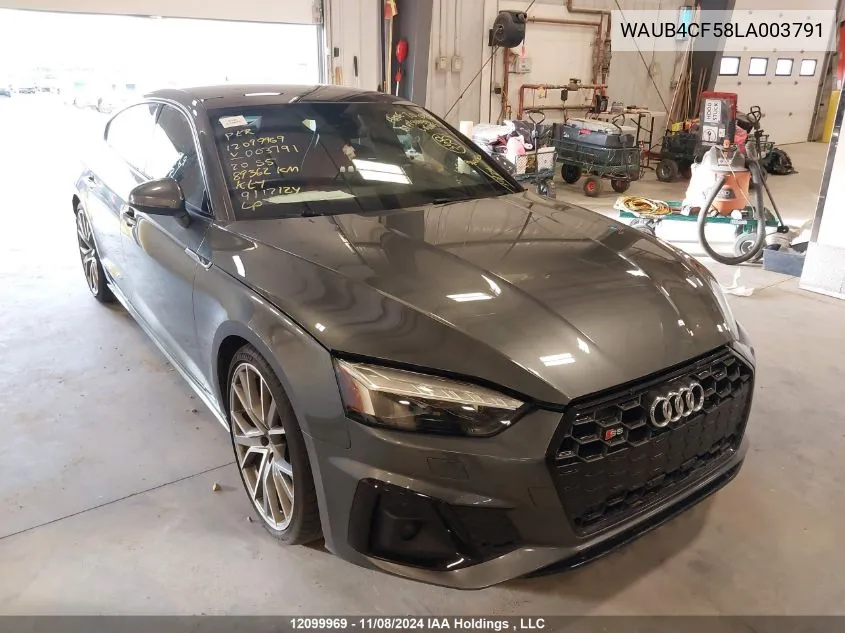 2020 Audi S5 Sportback VIN: WAUB4CF58LA003791 Lot: 12099969