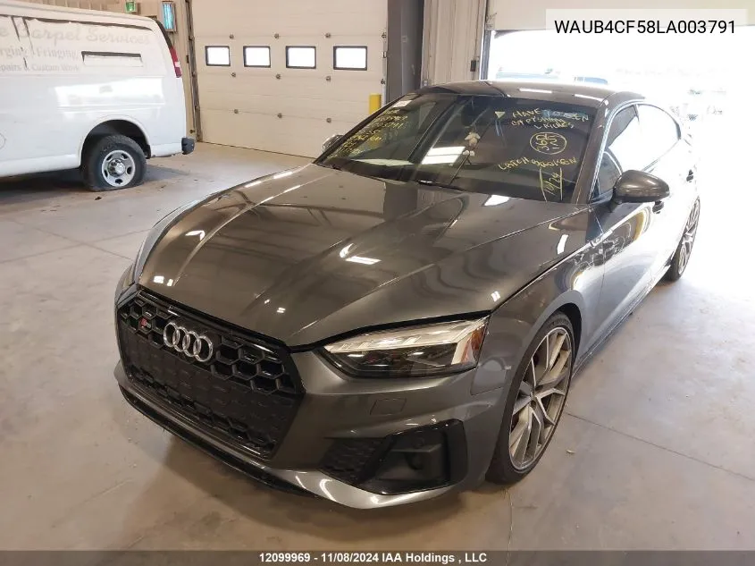 2020 Audi S5 Sportback VIN: WAUB4CF58LA003791 Lot: 12099969