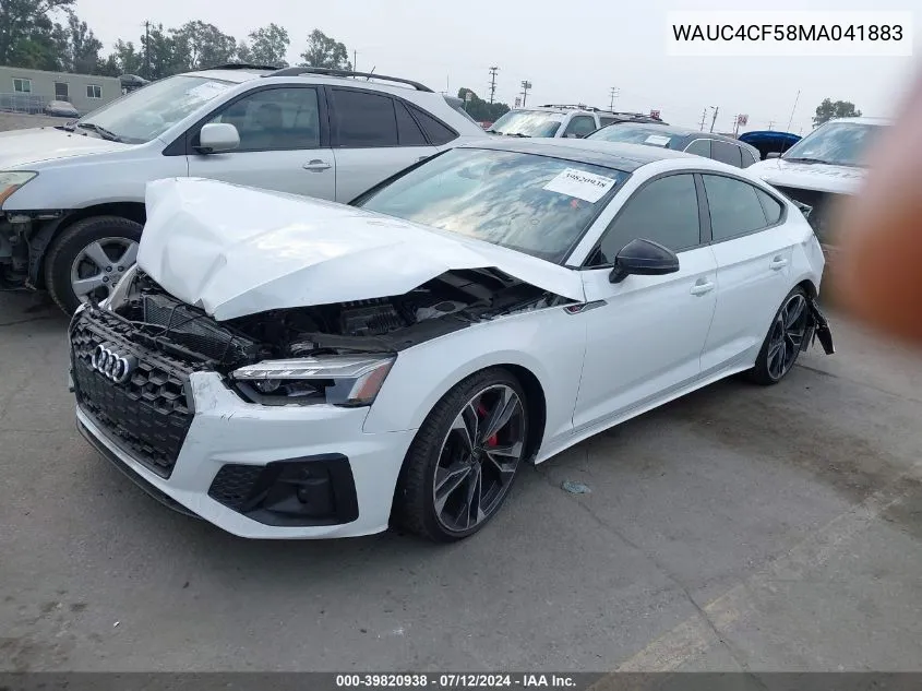 2021 Audi S5 Sportback Premium Plus Tfsi Quattro Tiptronic VIN: WAUC4CF58MA041883 Lot: 39820938