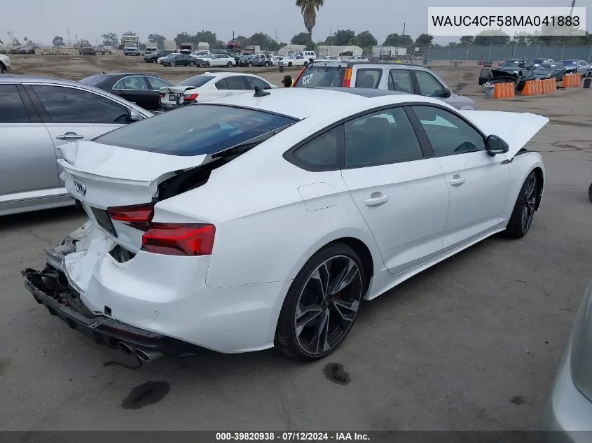 2021 Audi S5 Sportback Premium Plus Tfsi Quattro Tiptronic VIN: WAUC4CF58MA041883 Lot: 39820938