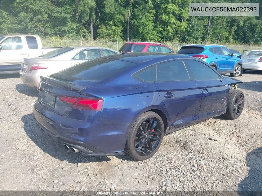 2021 Audi S5 Sportback Premium Plus Tfsi Quattro Tiptronic VIN: WAUC4CF56MA022393 Lot: 40138453