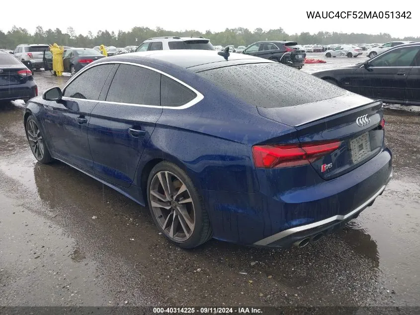 WAUC4CF52MA051342 2021 Audi S5 Premium Plus