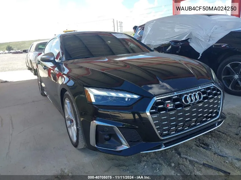 2021 Audi S5 Prestige VIN: WAUB4CF50MA024250 Lot: 40705075