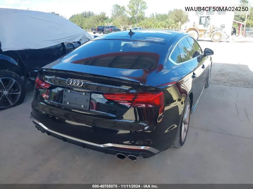 2021 Audi S5 Prestige VIN: WAUB4CF50MA024250 Lot: 40705075