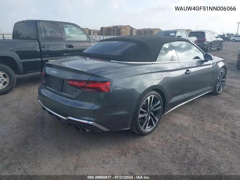 2022 Audi S5 Cabriolet Premium Plus Tfsi Quattro Tiptronic VIN: WAUW4GF51NN006066 Lot: 39965917