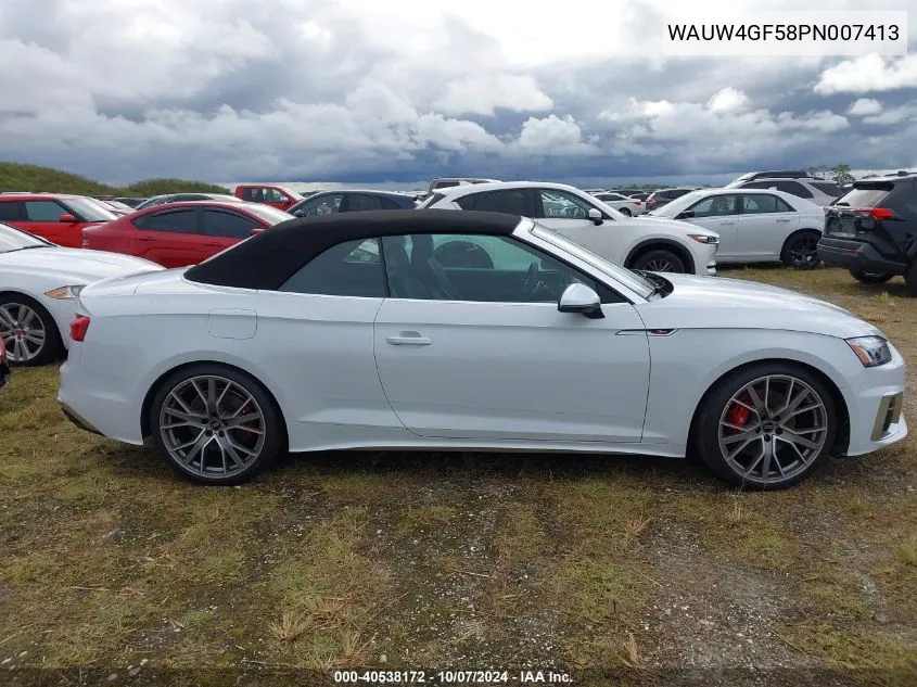 2023 Audi S5 Cabriolet Premium Plus Tfsi Quattro Tiptronic VIN: WAUW4GF58PN007413 Lot: 40538172