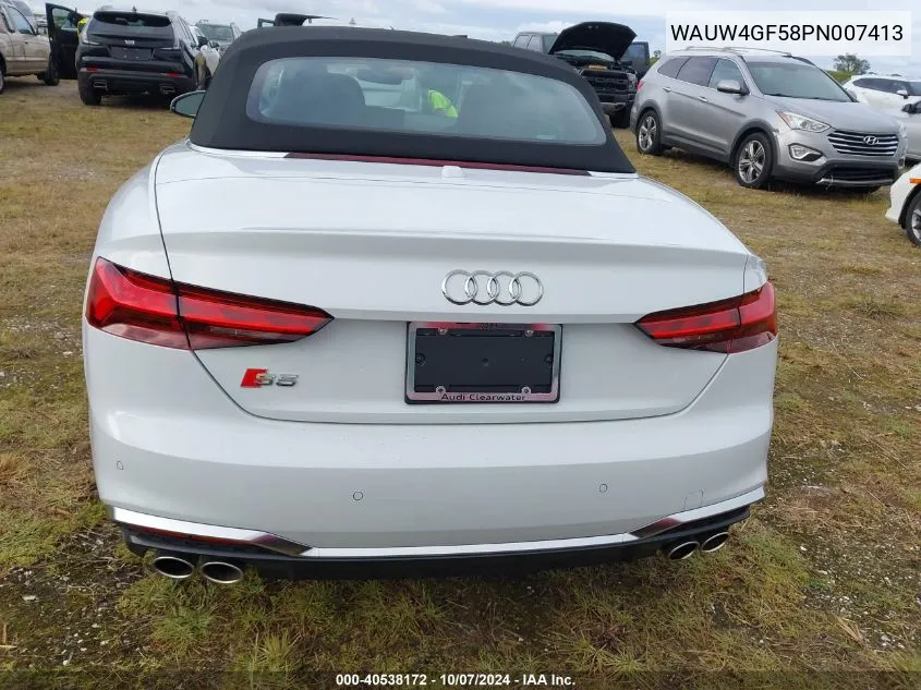 2023 Audi S5 Cabriolet Premium Plus Tfsi Quattro Tiptronic VIN: WAUW4GF58PN007413 Lot: 40538172