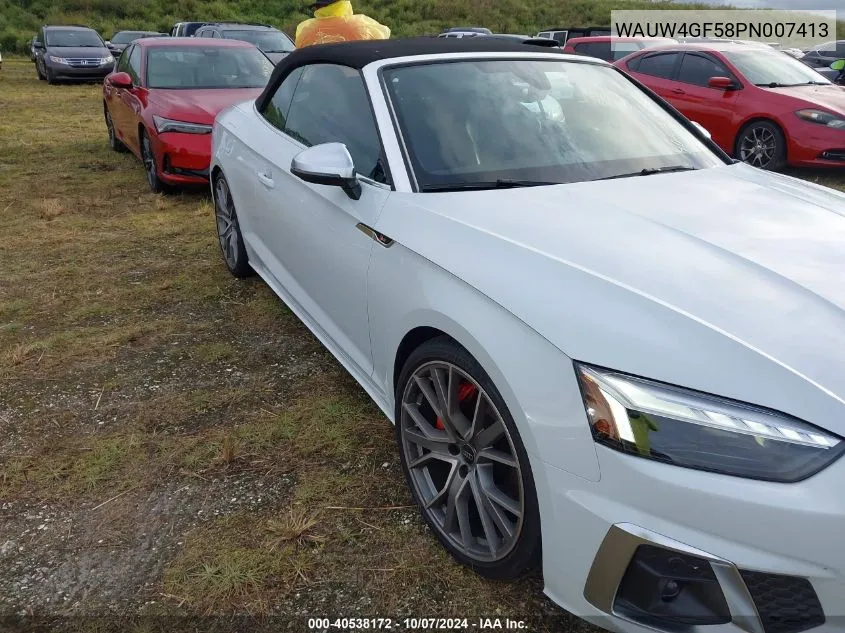 2023 Audi S5 Cabriolet Premium Plus Tfsi Quattro Tiptronic VIN: WAUW4GF58PN007413 Lot: 40538172