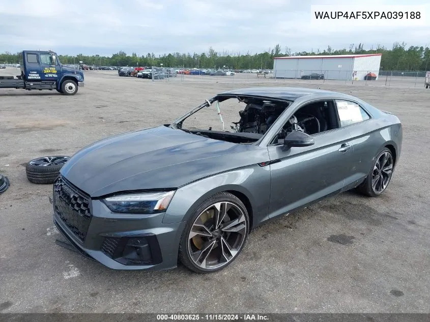 2023 Audi S5 Premium Plus Tfsi Quattro Tiptronic VIN: WAUP4AF5XPA039188 Lot: 40803625