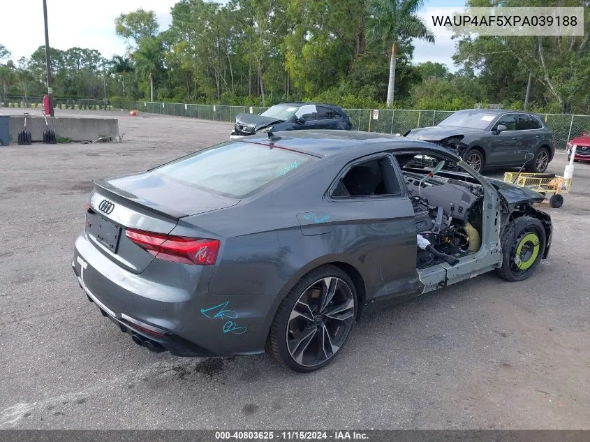 2023 Audi S5 Premium Plus Tfsi Quattro Tiptronic VIN: WAUP4AF5XPA039188 Lot: 40803625