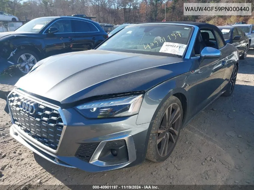 2023 Audi S5 Cabriolet Premium Plus Tfsi Quattro Tiptronic VIN: WAUW4GF59PN000440 Lot: 40901197