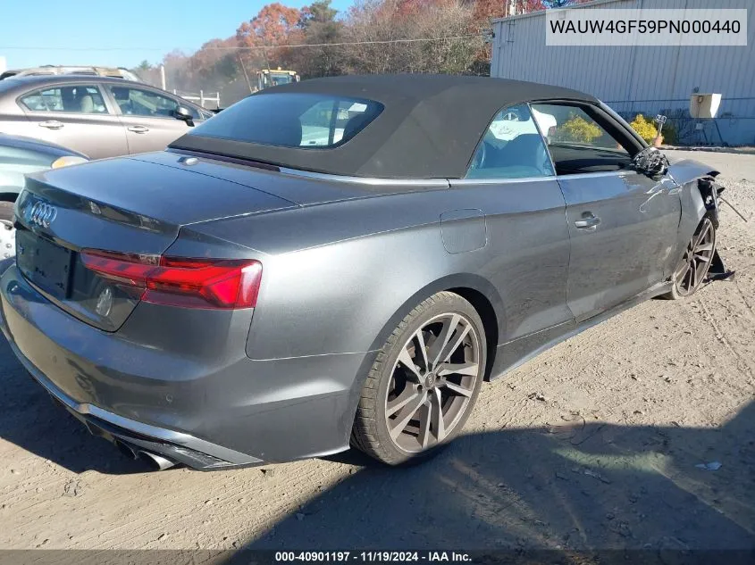 2023 Audi S5 Cabriolet Premium Plus Tfsi Quattro Tiptronic VIN: WAUW4GF59PN000440 Lot: 40901197