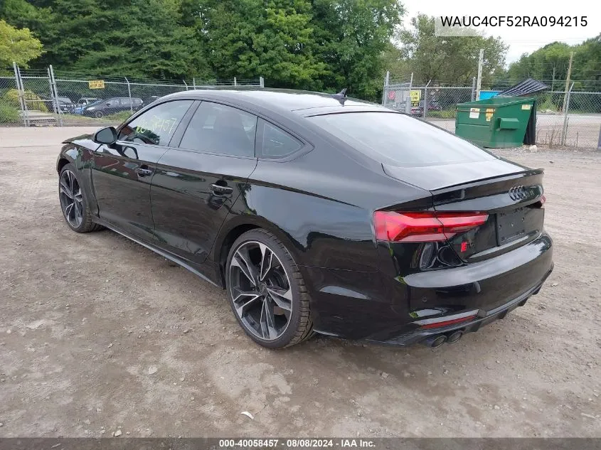 2024 Audi S5 Sportback Premium Plus Tfsi Quattro Tiptronic VIN: WAUC4CF52RA094215 Lot: 40058457