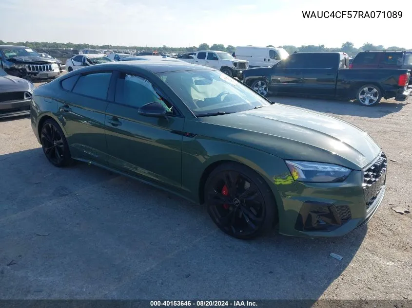 2024 Audi S5 Premium Plus VIN: WAUC4CF57RA071089 Lot: 40153646