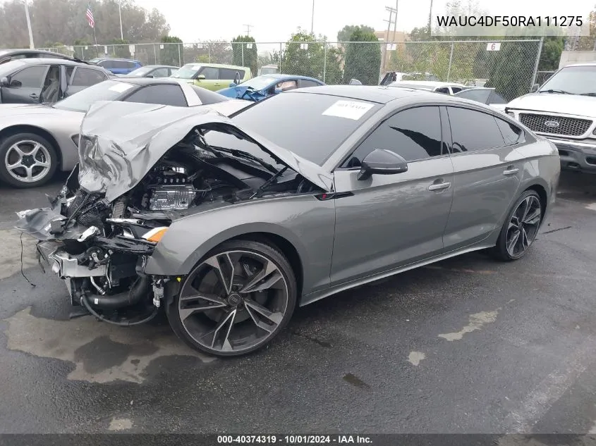 2024 Audi S5 Premium Plus VIN: WAUC4DF50RA111275 Lot: 40374319