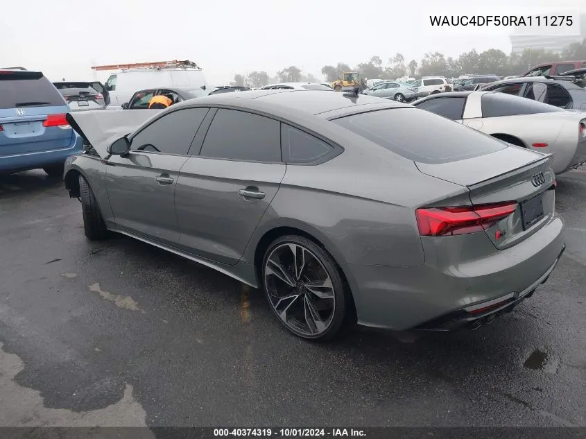 2024 Audi S5 Premium Plus VIN: WAUC4DF50RA111275 Lot: 40374319