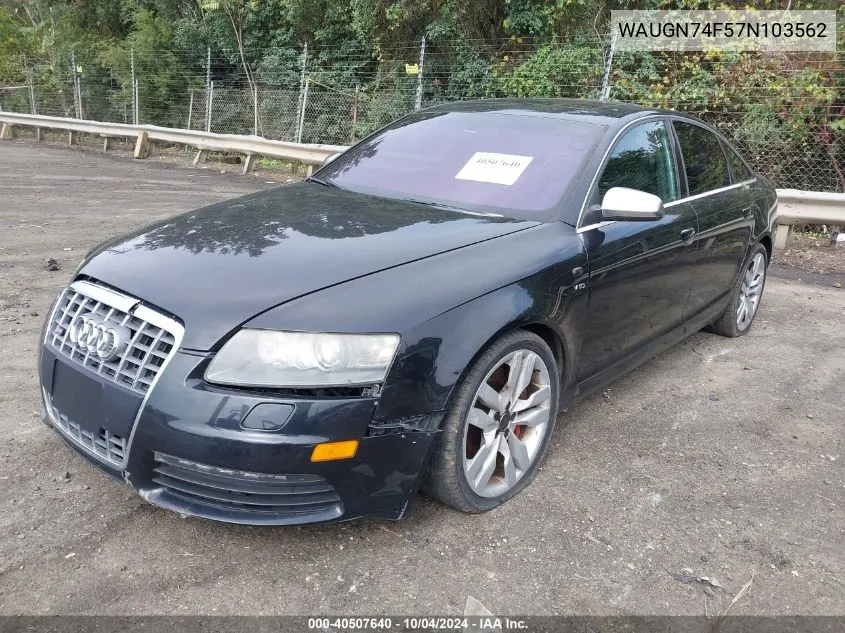 2007 Audi S6 5.2 VIN: WAUGN74F57N103562 Lot: 40507640