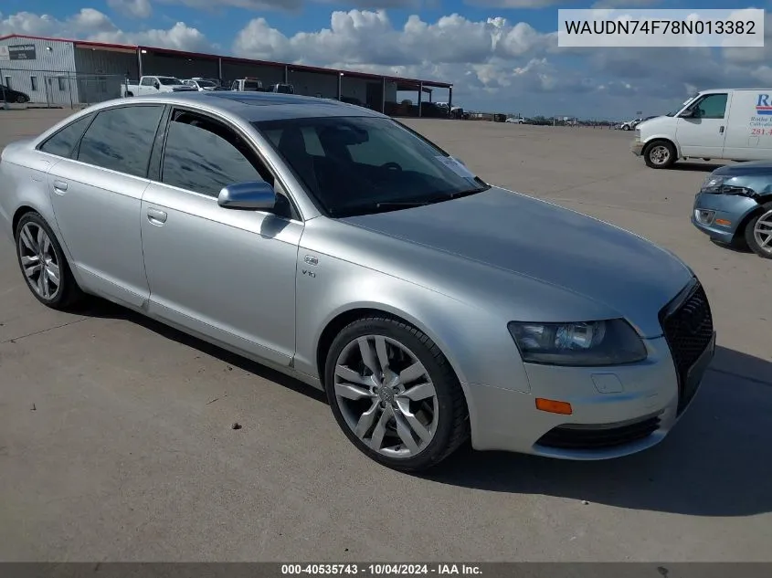 2008 Audi S6 5.2 VIN: WAUDN74F78N013382 Lot: 40535743