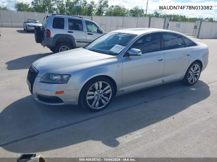 2008 Audi S6 5.2 VIN: WAUDN74F78N013382 Lot: 40535743