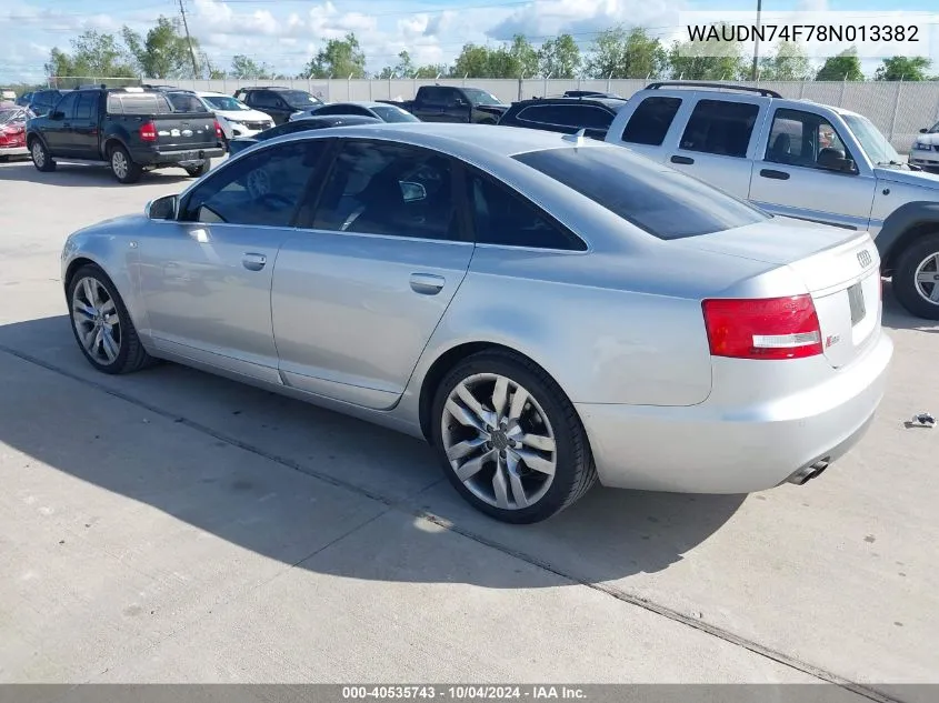 2008 Audi S6 5.2 VIN: WAUDN74F78N013382 Lot: 40535743