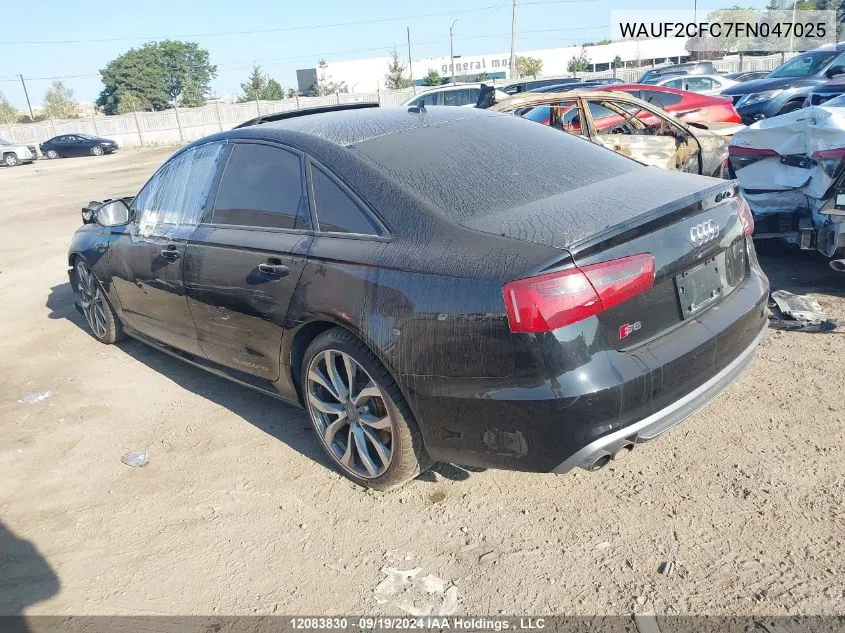 2015 Audi S6 VIN: WAUF2CFC7FN047025 Lot: 12083830