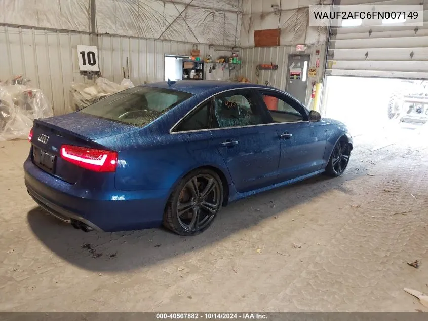 2015 Audi S6 VIN: WAUF2AFC6FN007149 Lot: 40567882