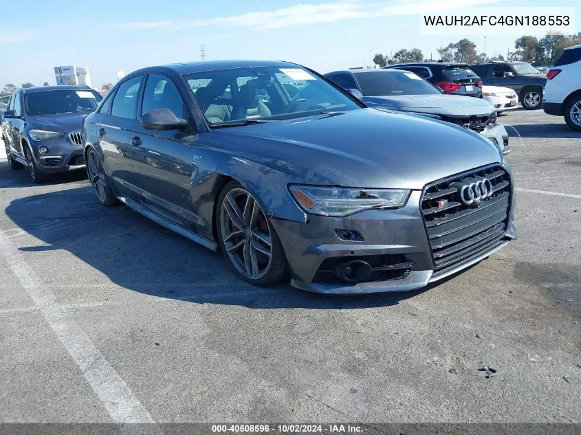 2016 Audi S6 4.0T Premium Plus VIN: WAUH2AFC4GN188553 Lot: 40508596